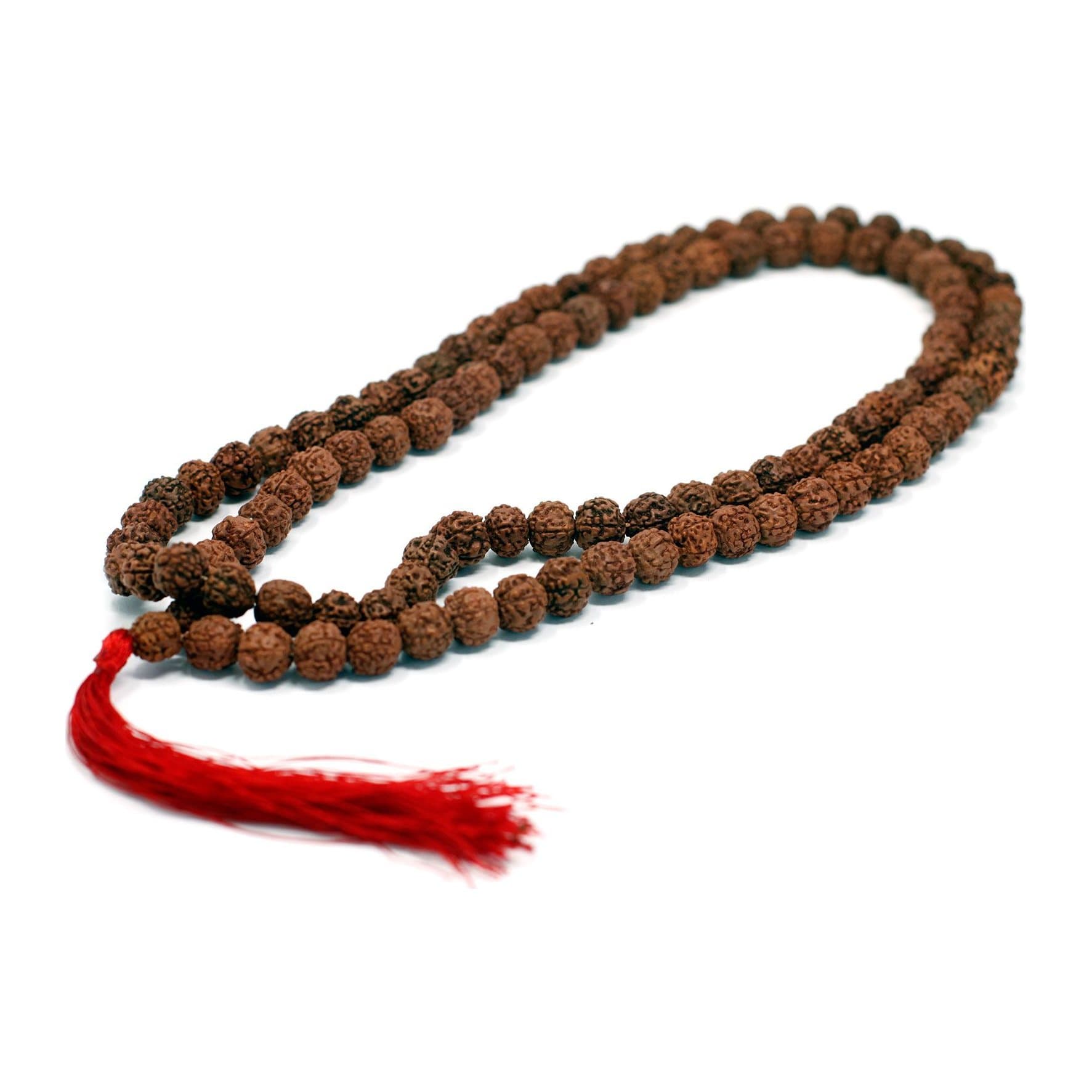 Rudraksha mala of 108 wood beads with a chunky tassel
