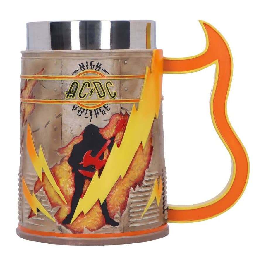 AC/DC High Voltage hand-painted resin tankard with sculpted artwork