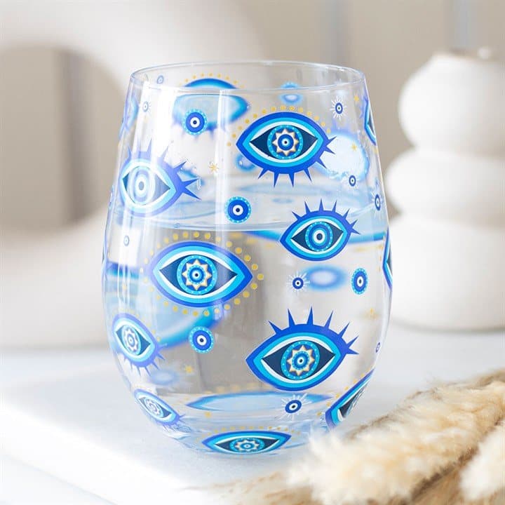 All seeing eye stemless glass