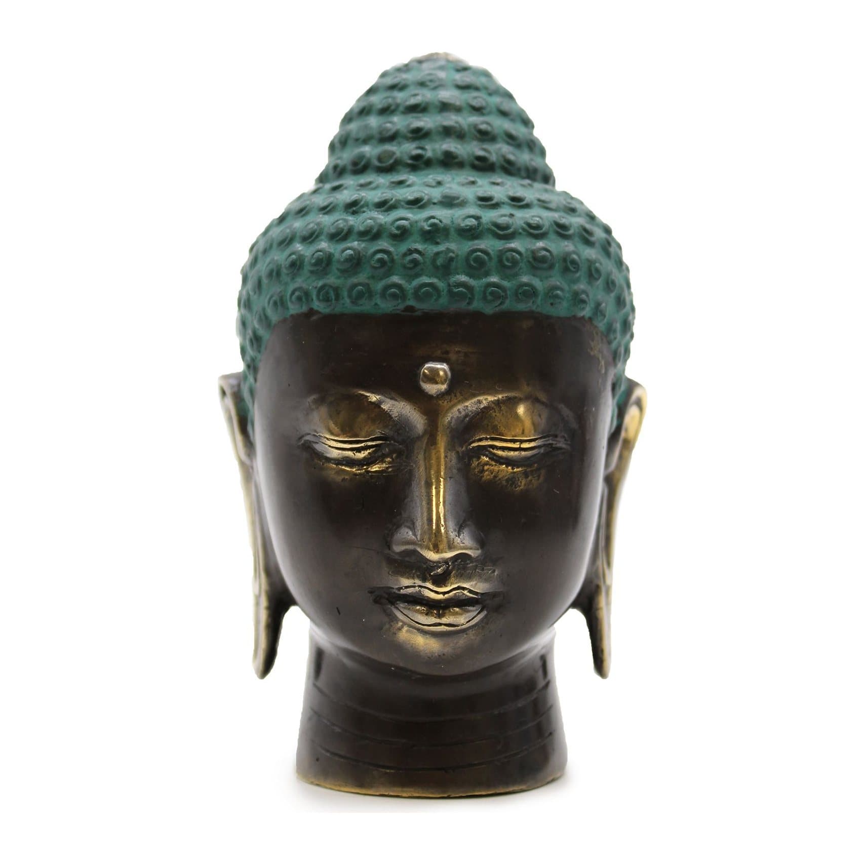 Antique brass Buddha head ornament