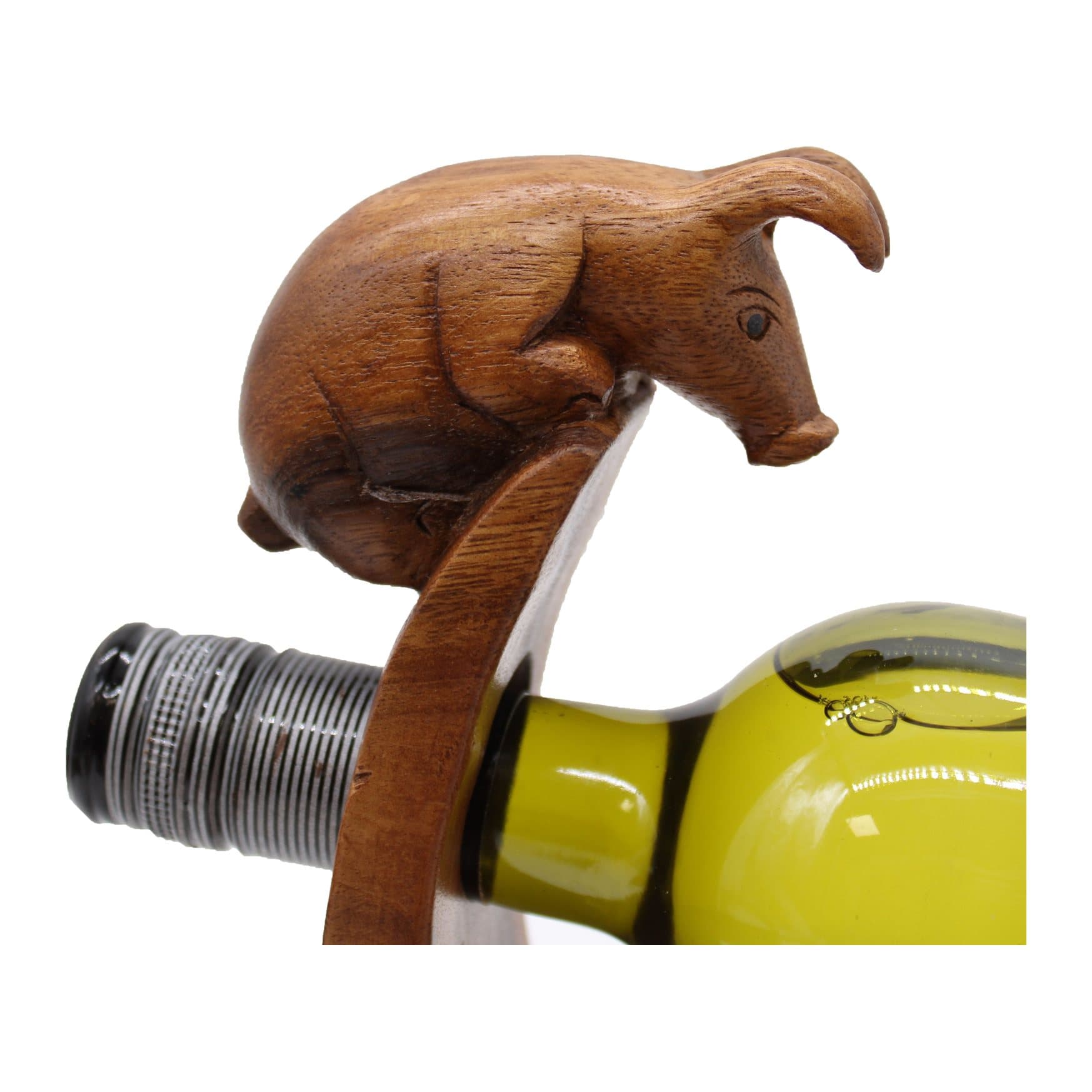 Wooden pig wine holder from the Balance Wine Holders range