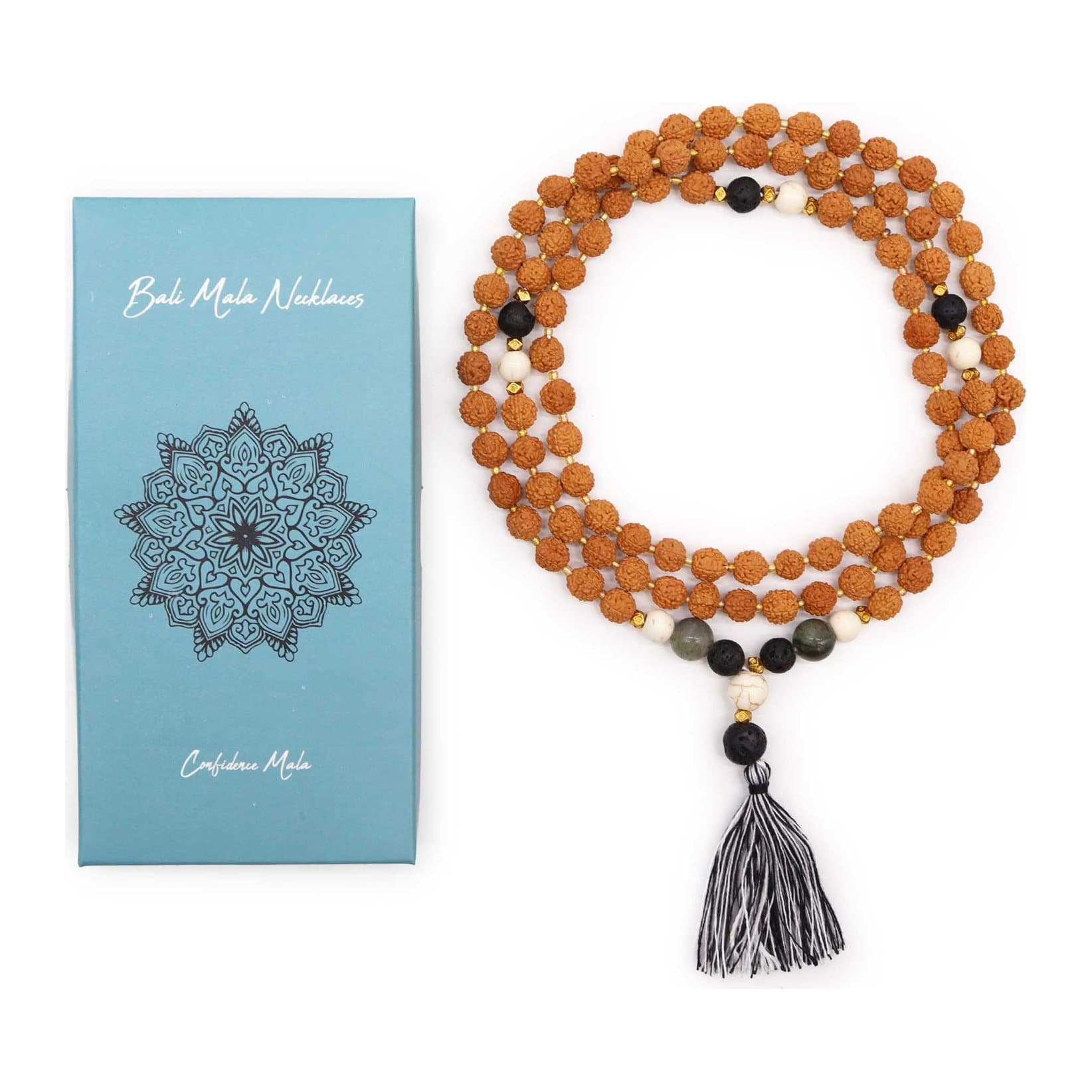 Confidence Bali Mala necklace of Rudraksha and other beads