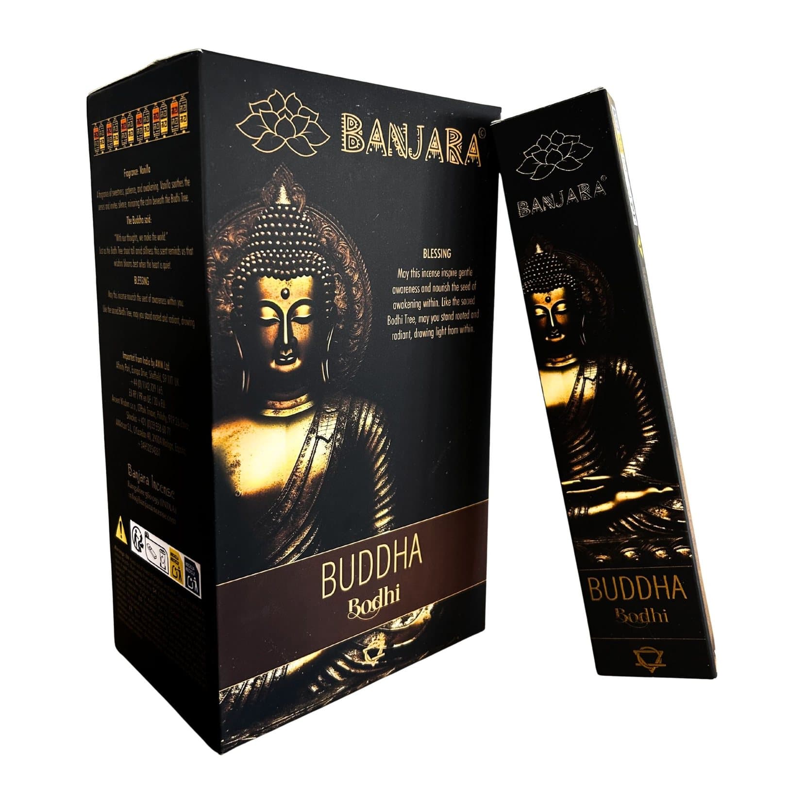 Banjara Buddha Bodhi incense pack of 2 with golden Buddha packaging