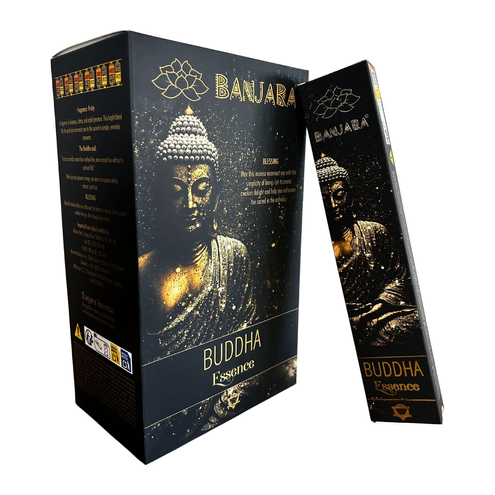 Banjara Buddha Essence incense sticks in Buddha-inspired packaging