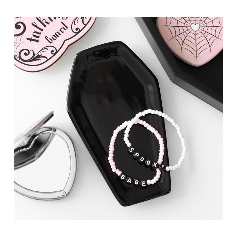 Black coffin-shaped trinket tray