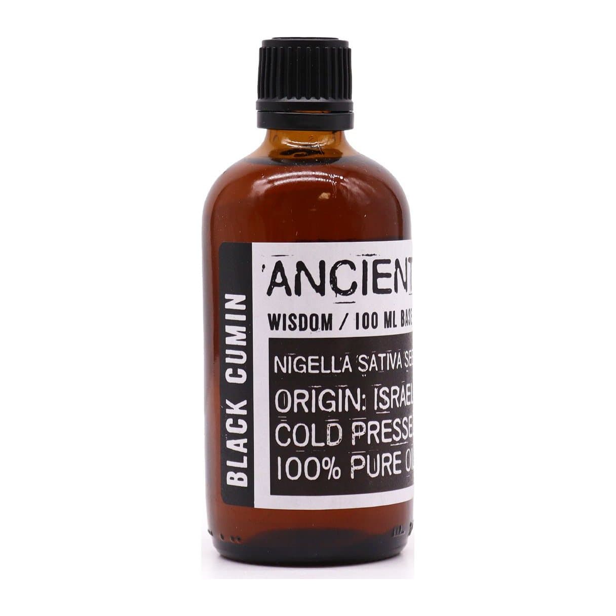 Bottle of black cumin base carrier oil