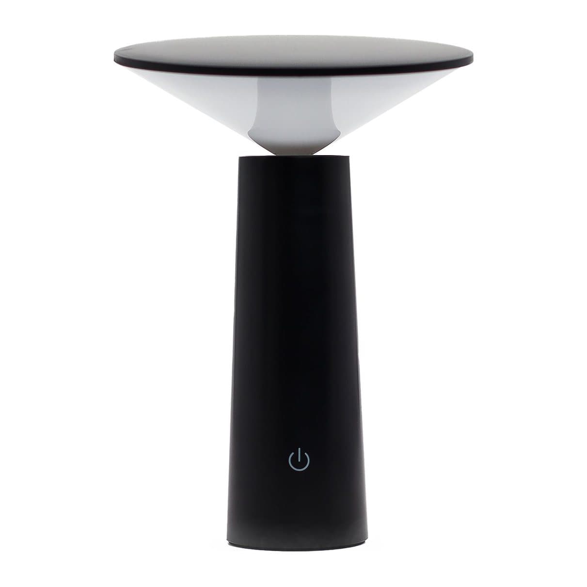 Black metal mushroom touch lamp