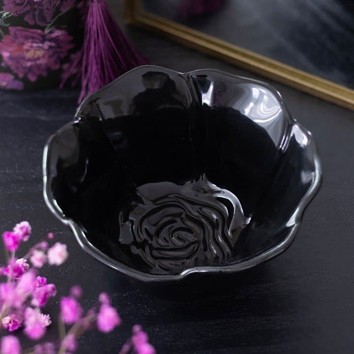 Black rose trinket dish