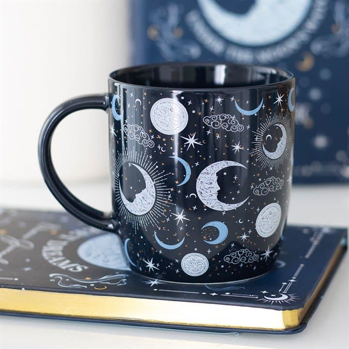 Blue moon print mug