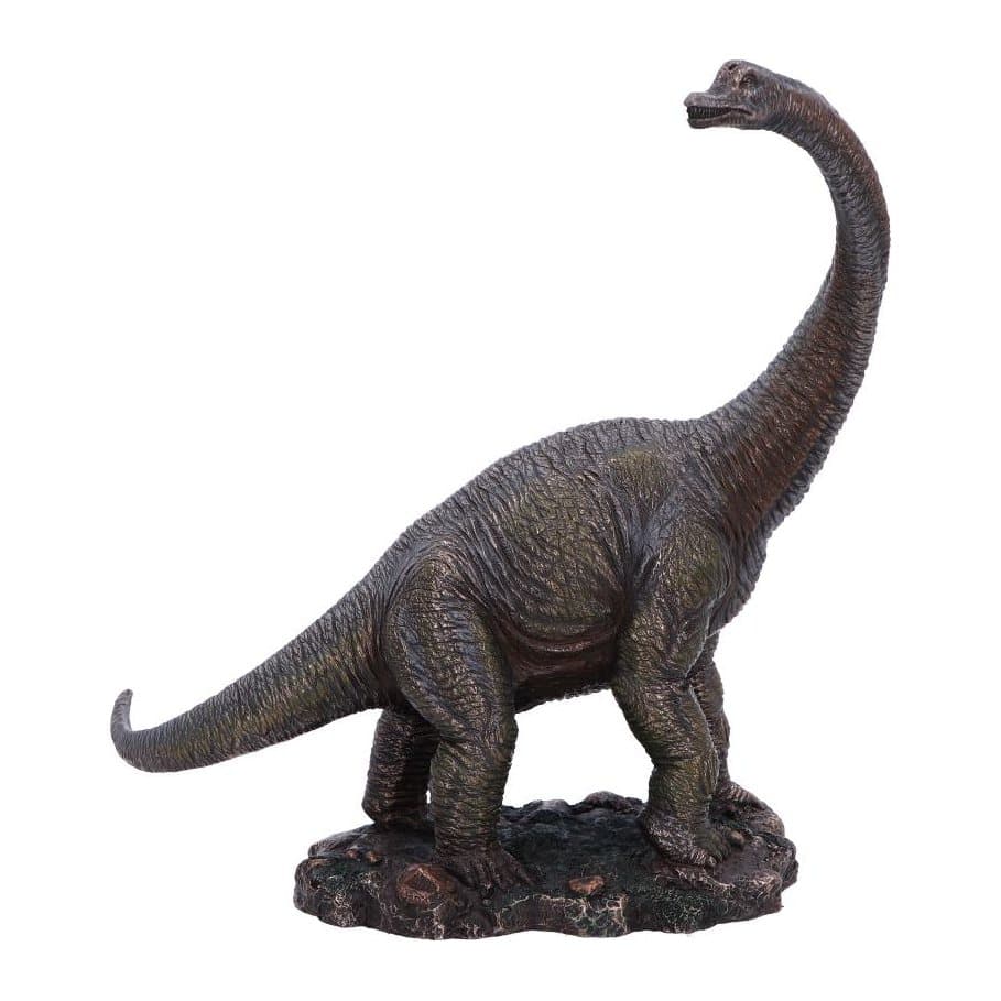 Brachiosaurus figurine on a textured rocky base