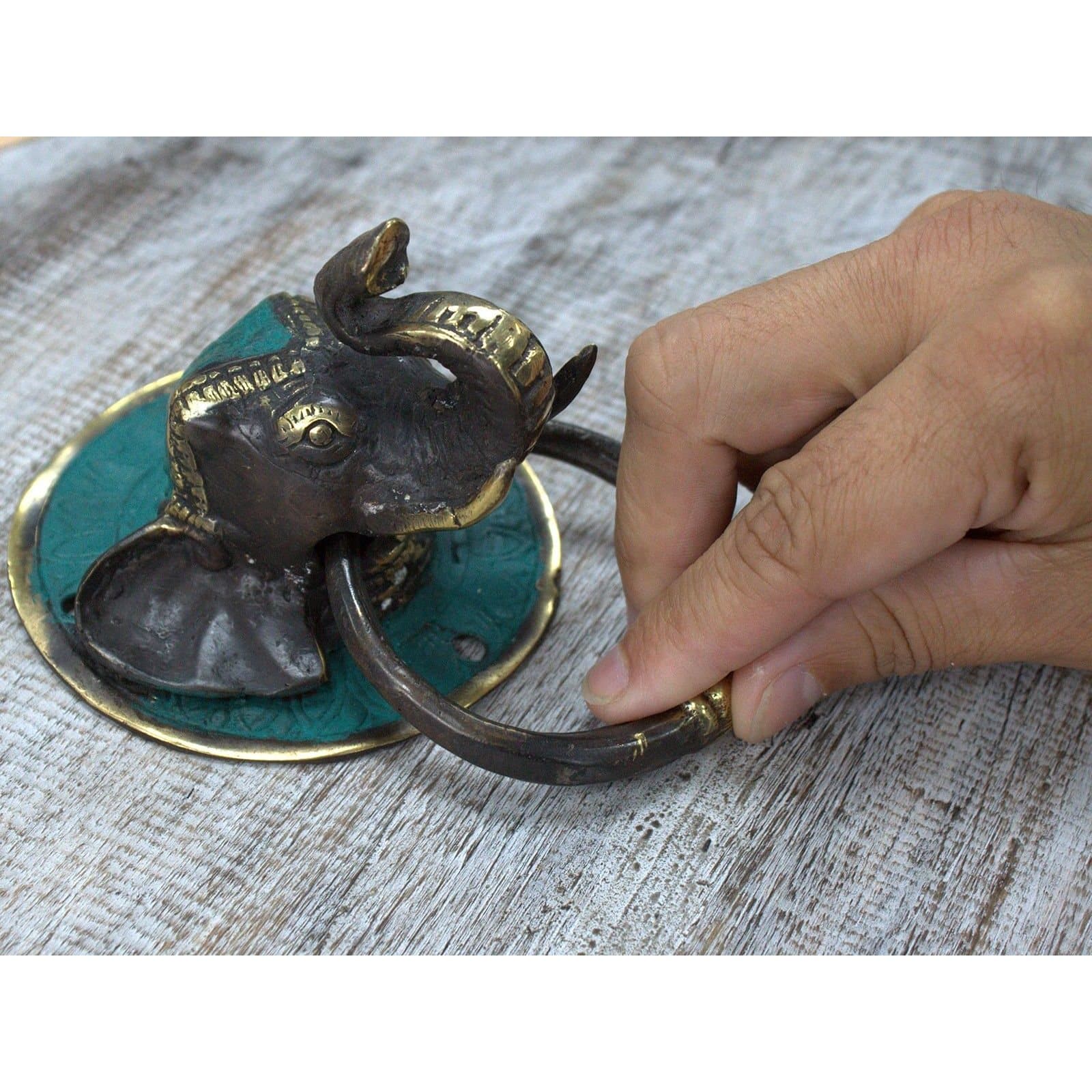 Brass stag's head door knocker