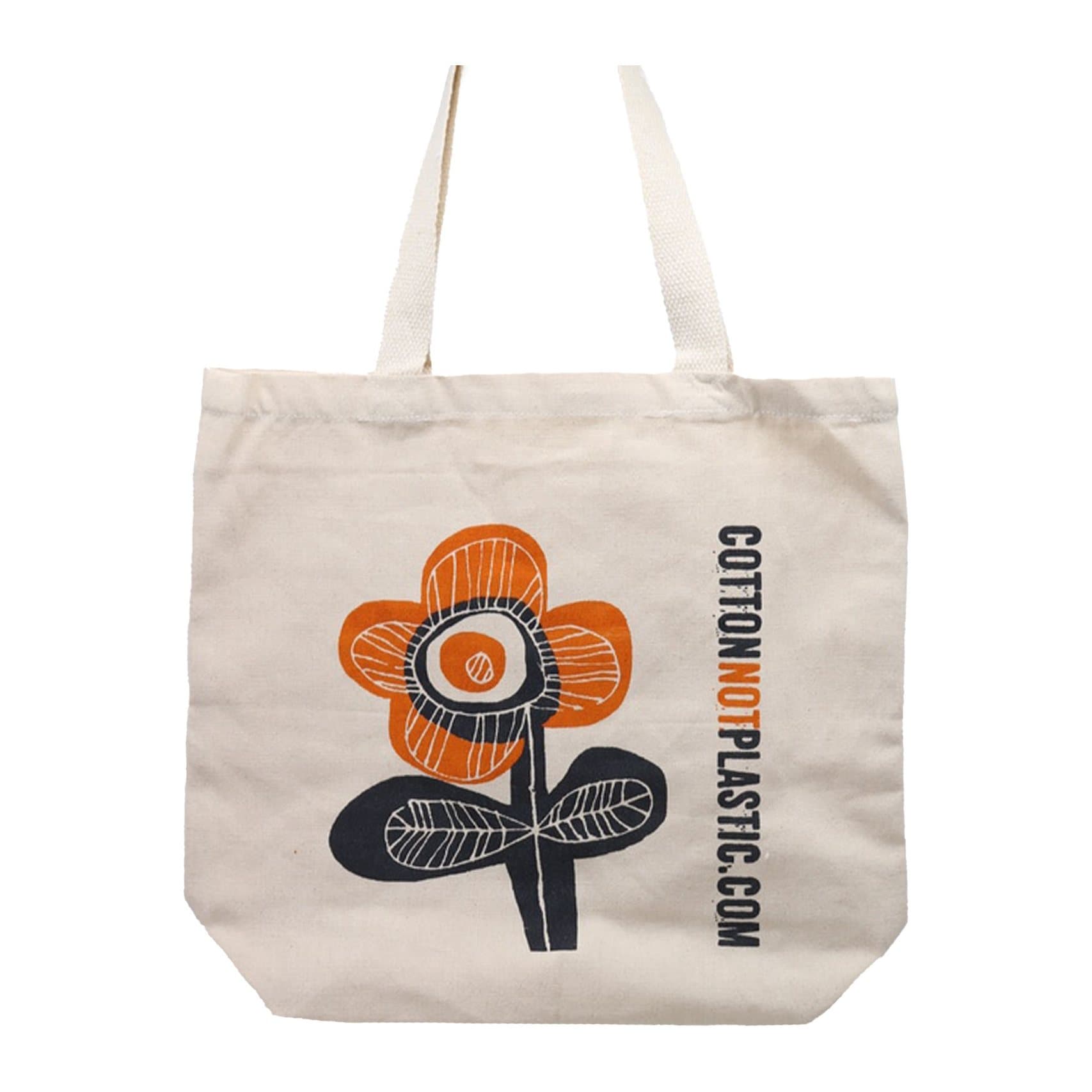 Cotton shopping bag with a bright flower design