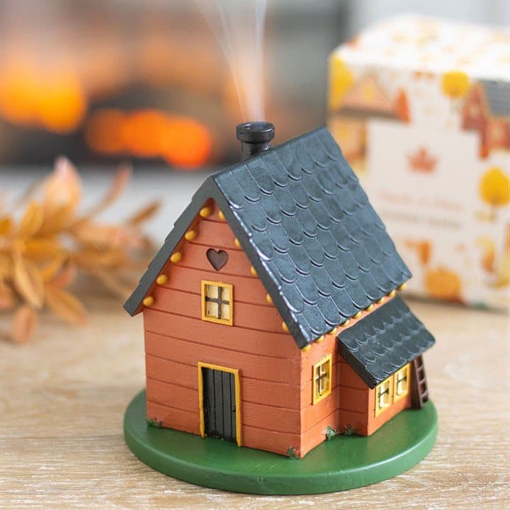 Brown house incense cone burner