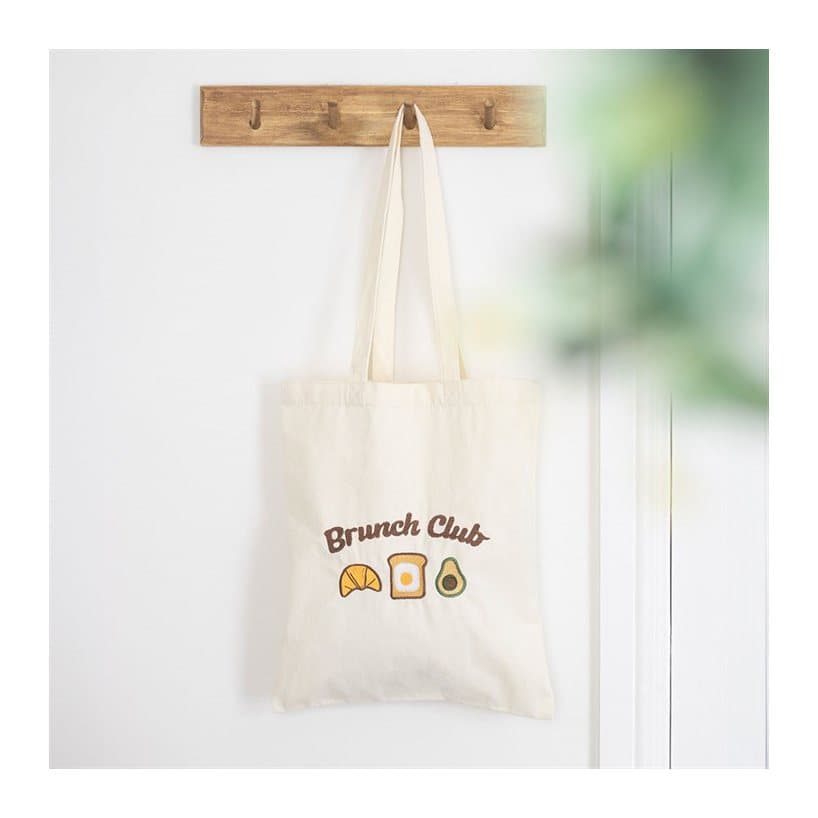 Brunch Club embroidered tote bag