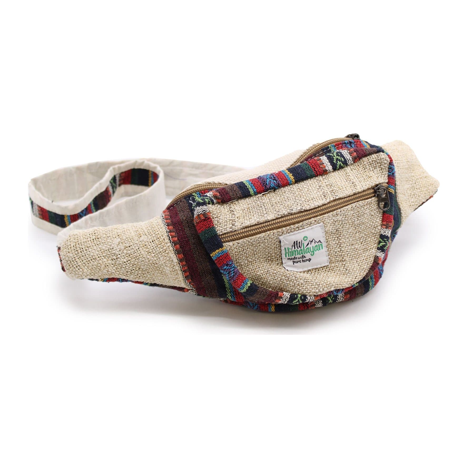 Hemp and cotton bum bag in an assorted style