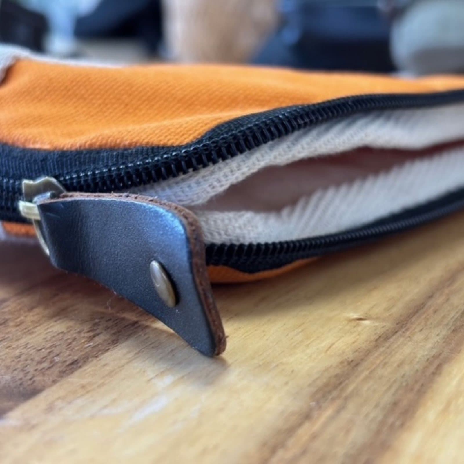 Olive canvas laptop pouch