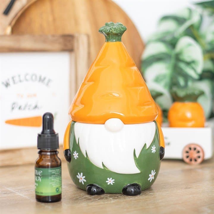 Gonk oil burner with a carrot hat