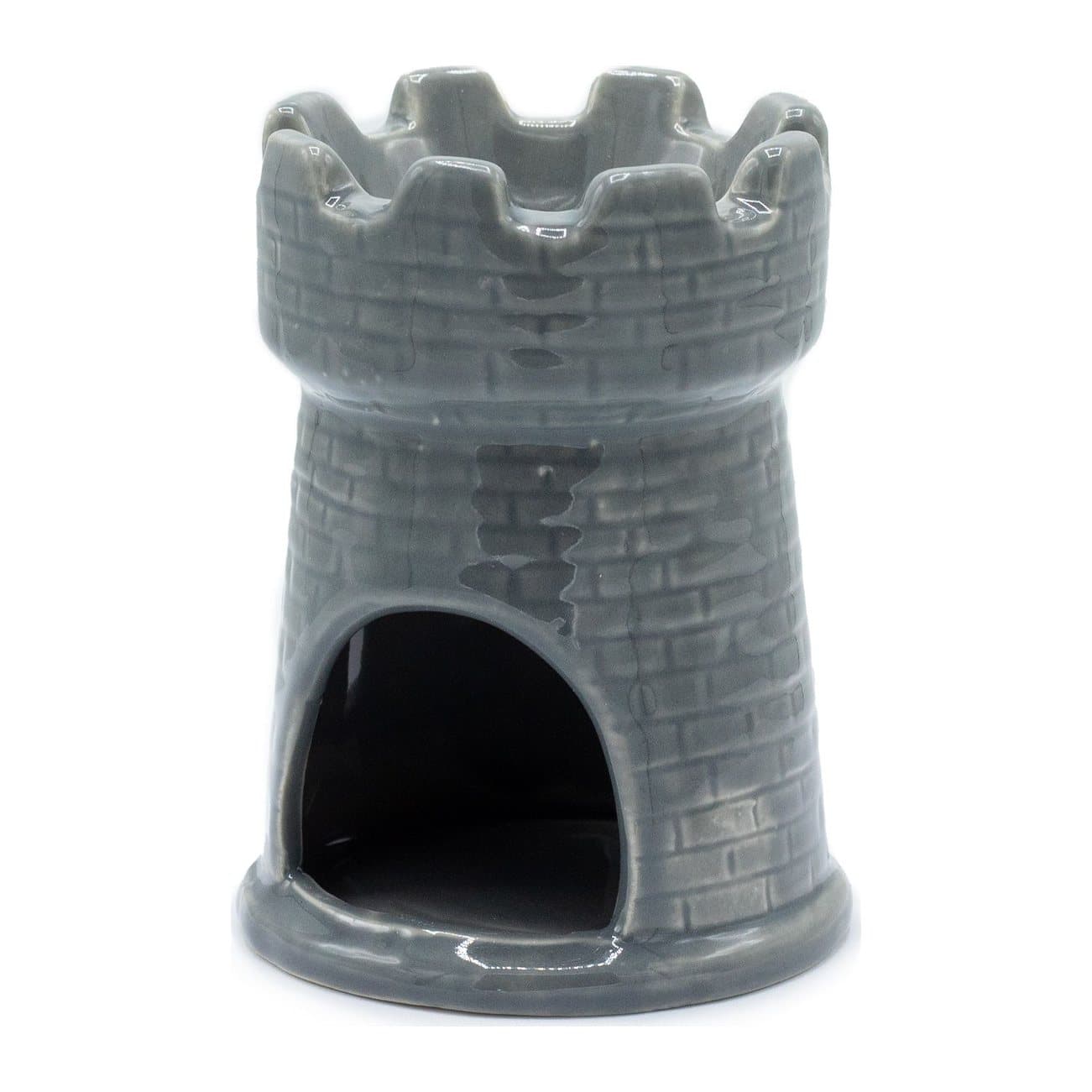 Grey ceramic castle oil burner