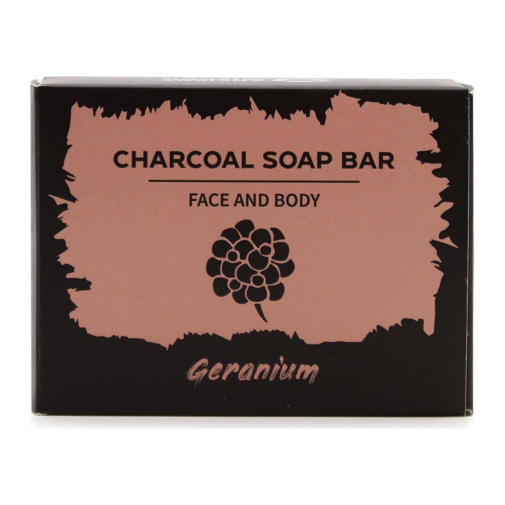 Geranium charcoal soap bars in a pack of two