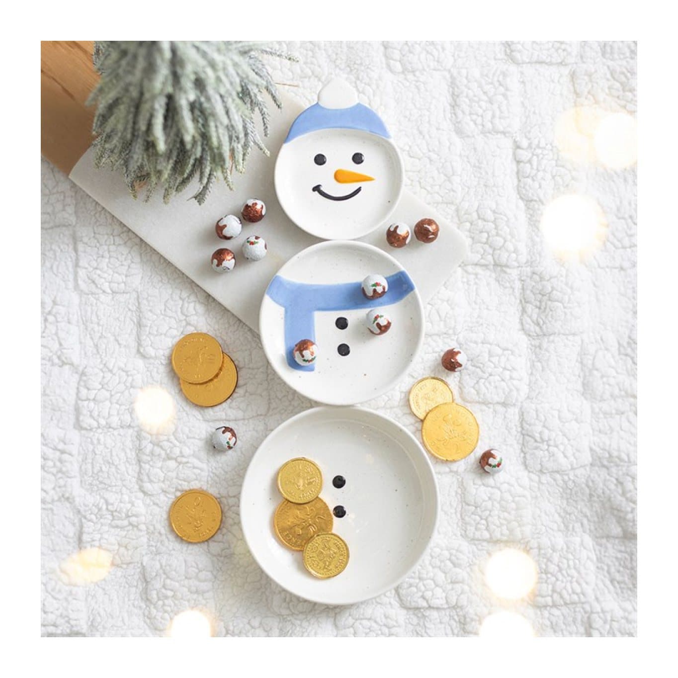 Set of 3 ceramic Christmas snack bowls