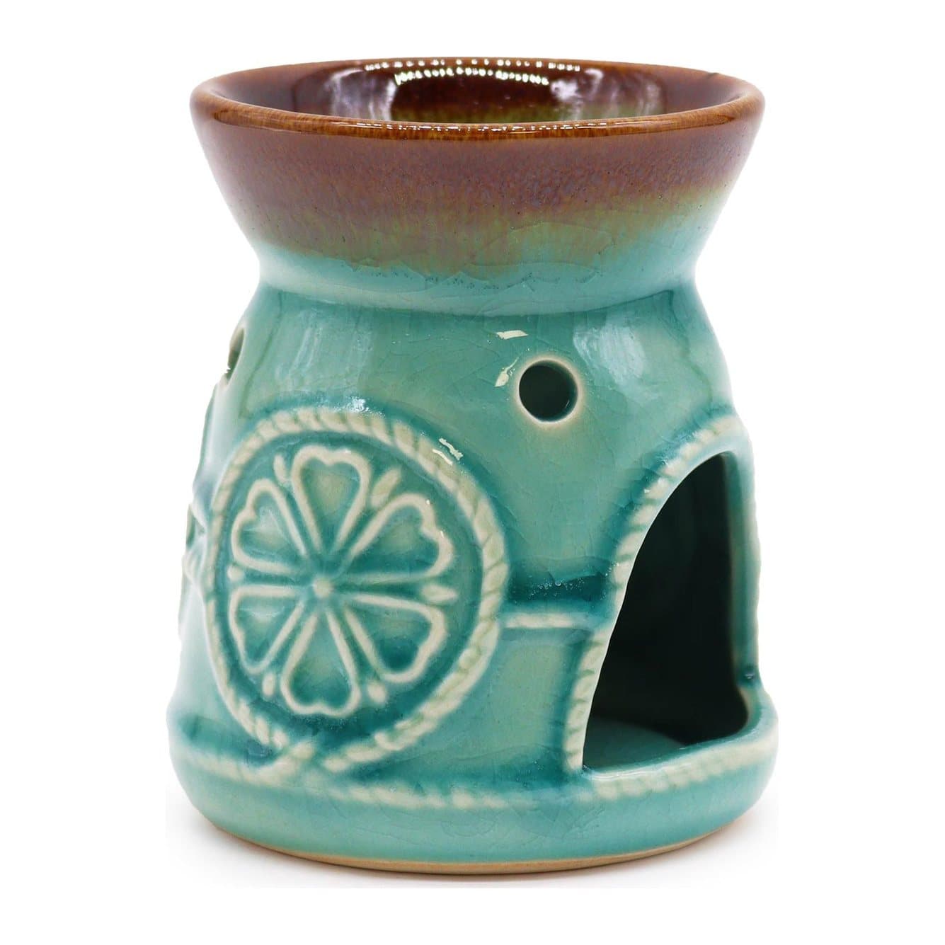 Ceramic classic spa burner in turquoise, cream or blue