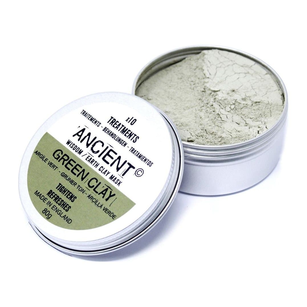 Clay face mask in green, red and pink clay