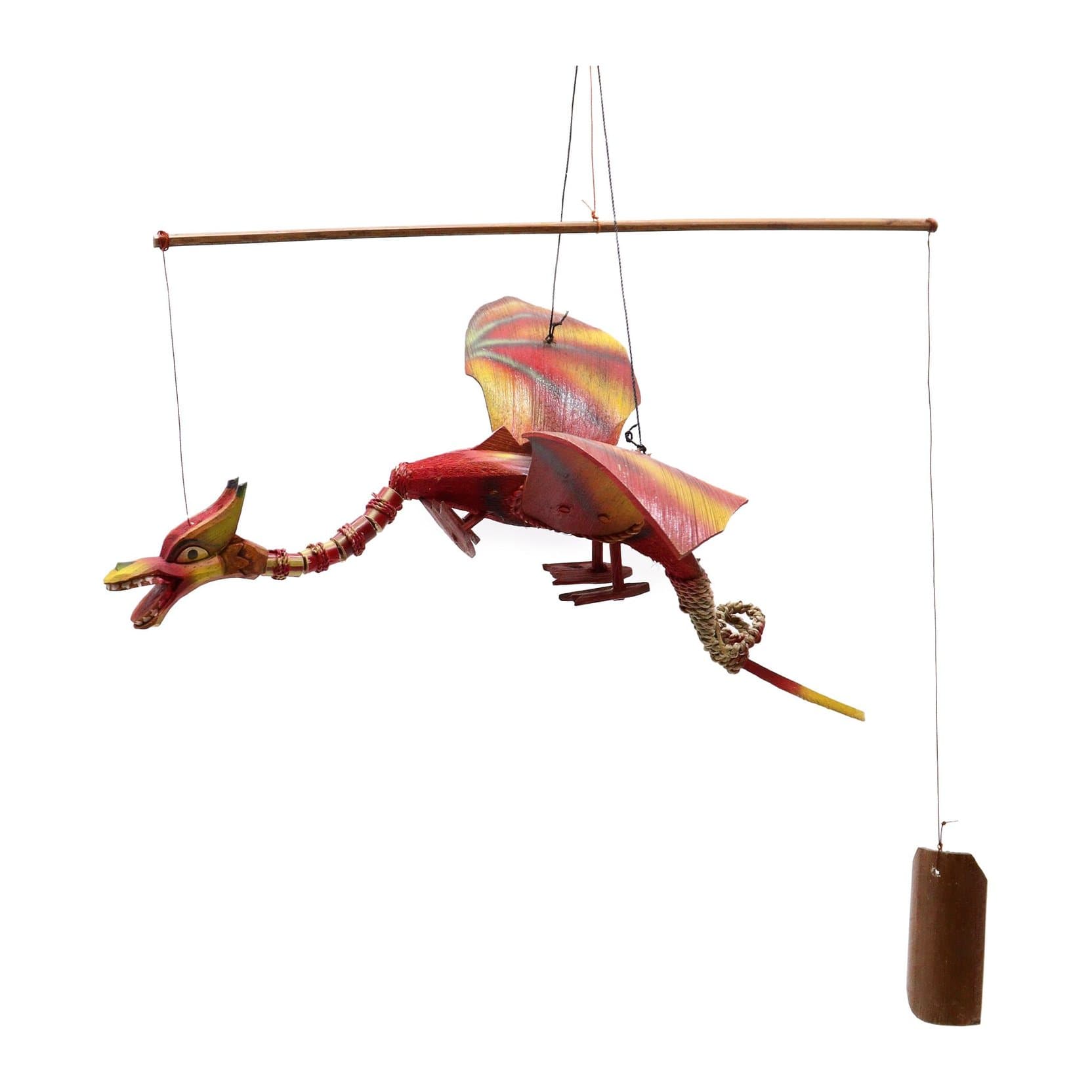 Handmade coconut dragon mobile