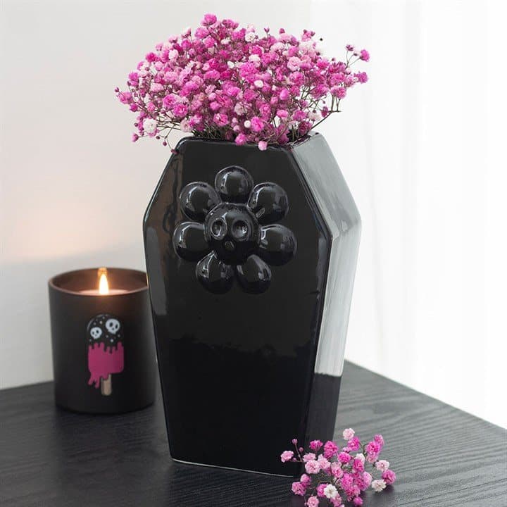 Ceramic coffin-shaped flower vase