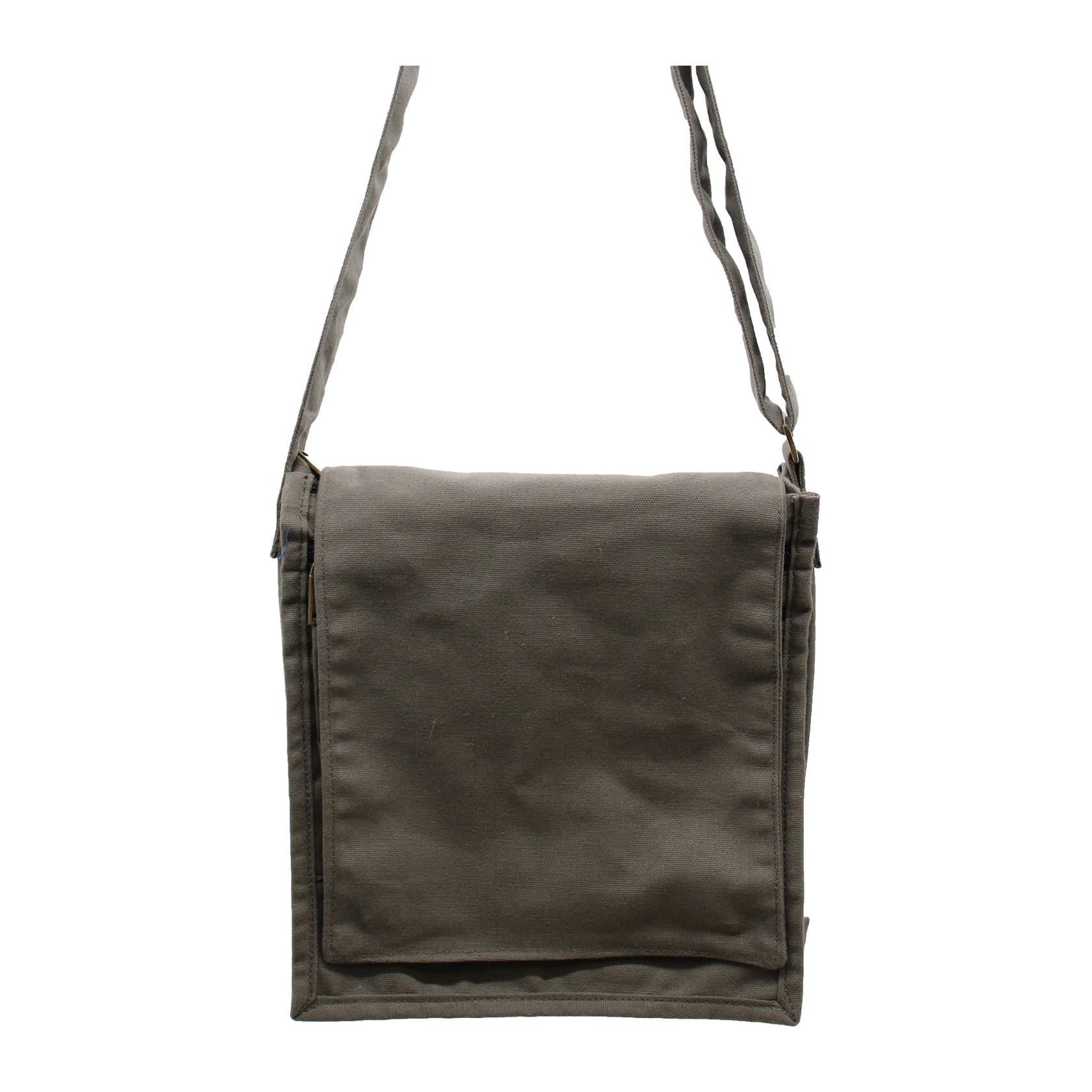 Graphite canvas messenger bag