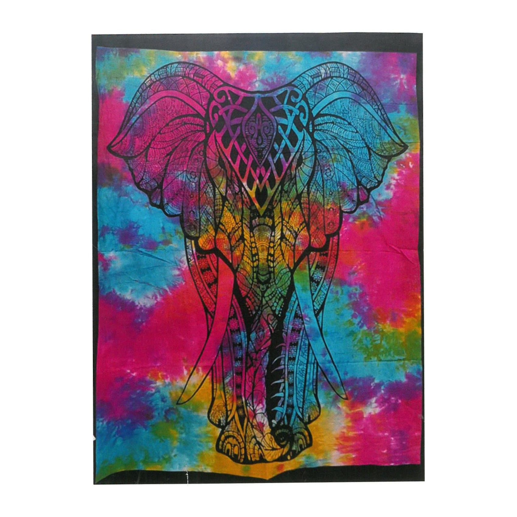 Elephant cotton wall hanging in vibrant colours