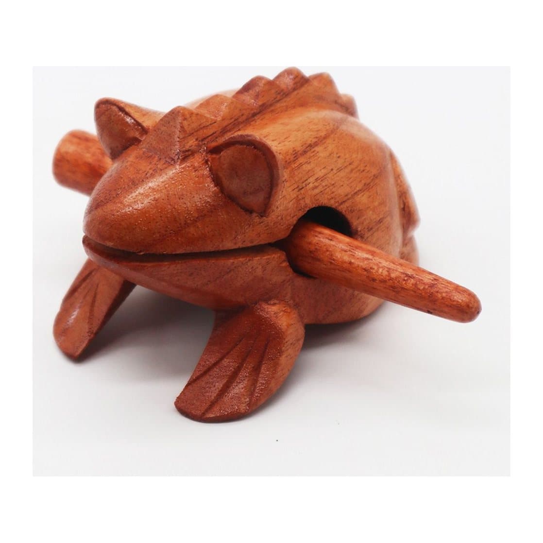 Croaking wooden frog musical instrument