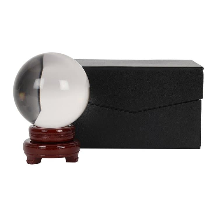 Crystal ball on a small wooden stand
