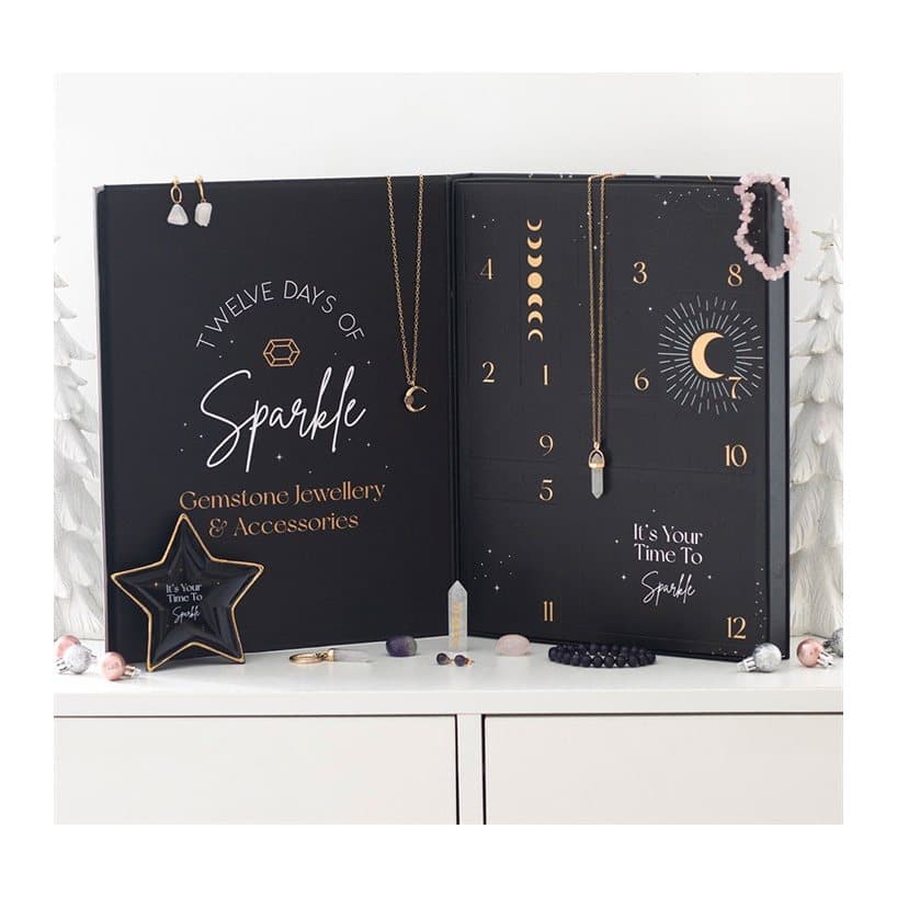 Crystal jewellery advent calendar box with 12 days of surprises