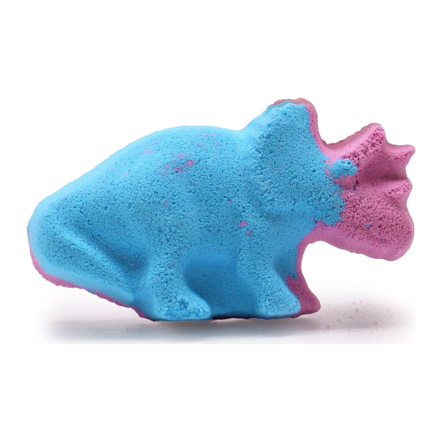 Colourful dinosaur shaped bath bomb with a detailed design