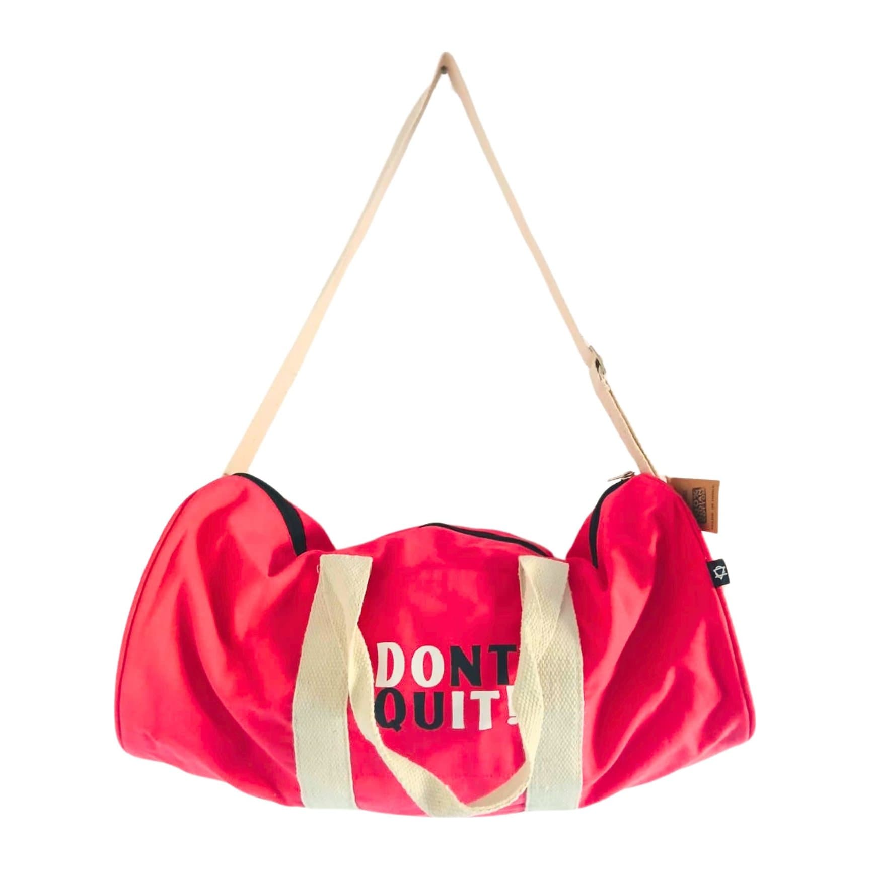 Cherry pink Don't Quit gym bag