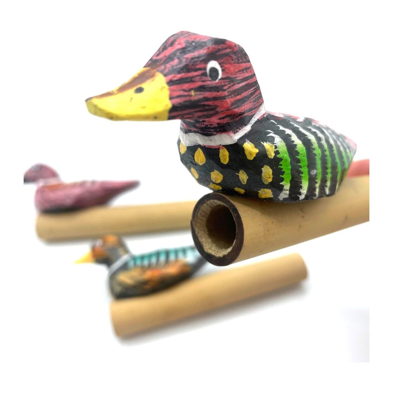 Pack of two bamboo duck whistles