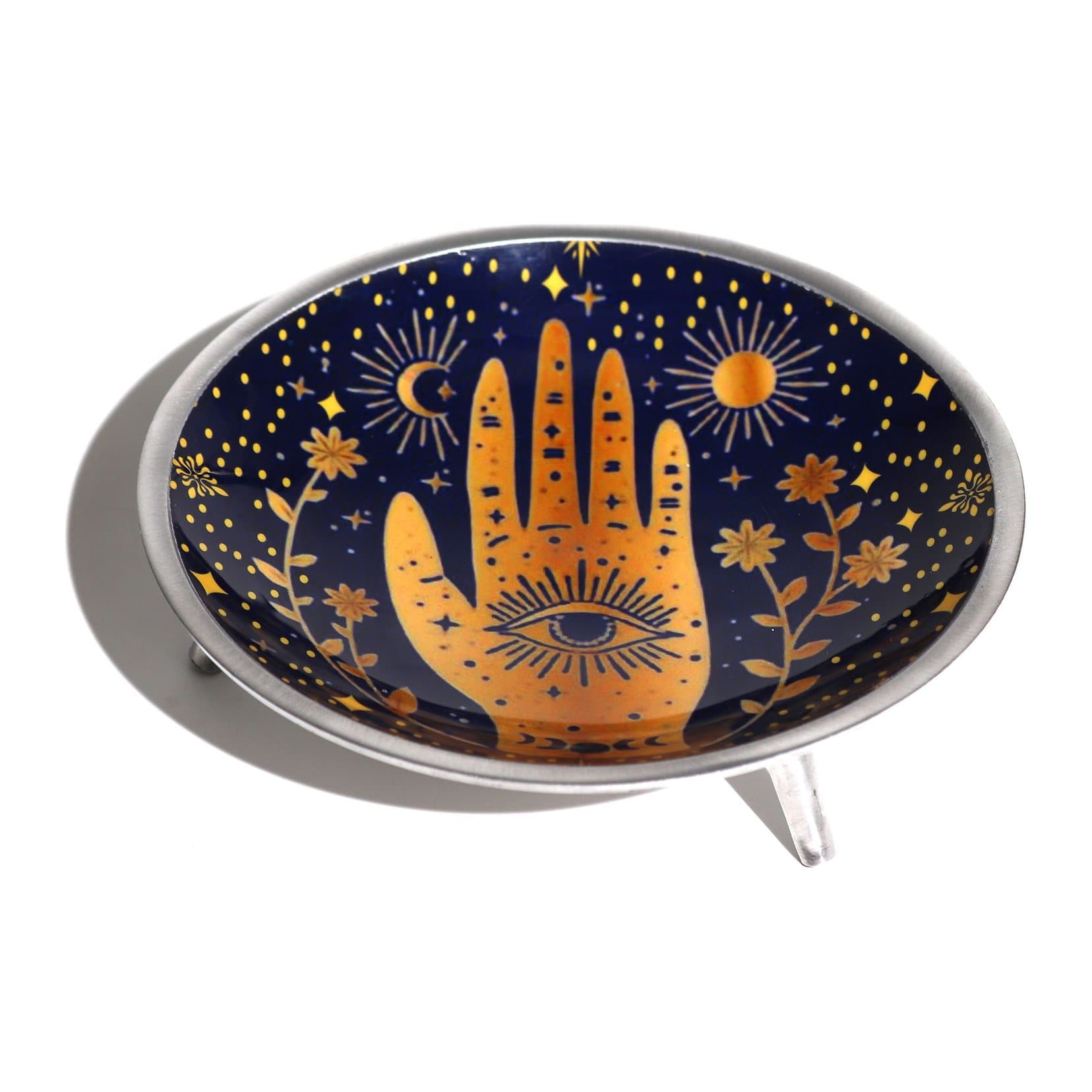 Enamelled offering plate with a Hamsa