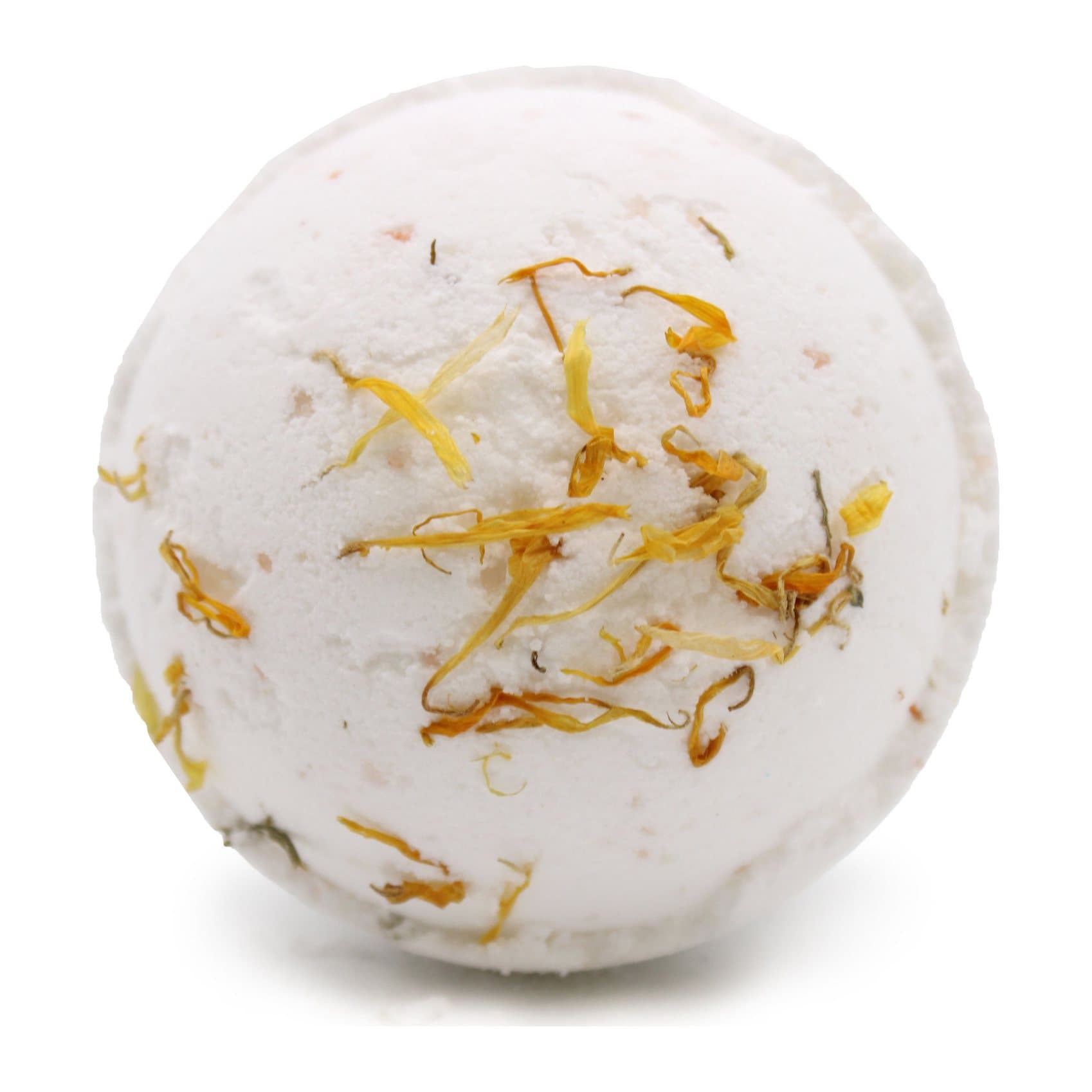 Himalayan salt bath bomb with a lemon, ginger and orange scent