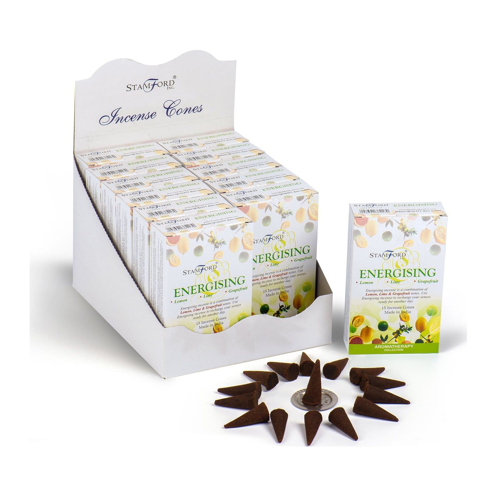 Pack of 2 incense cones on bamboo sticks