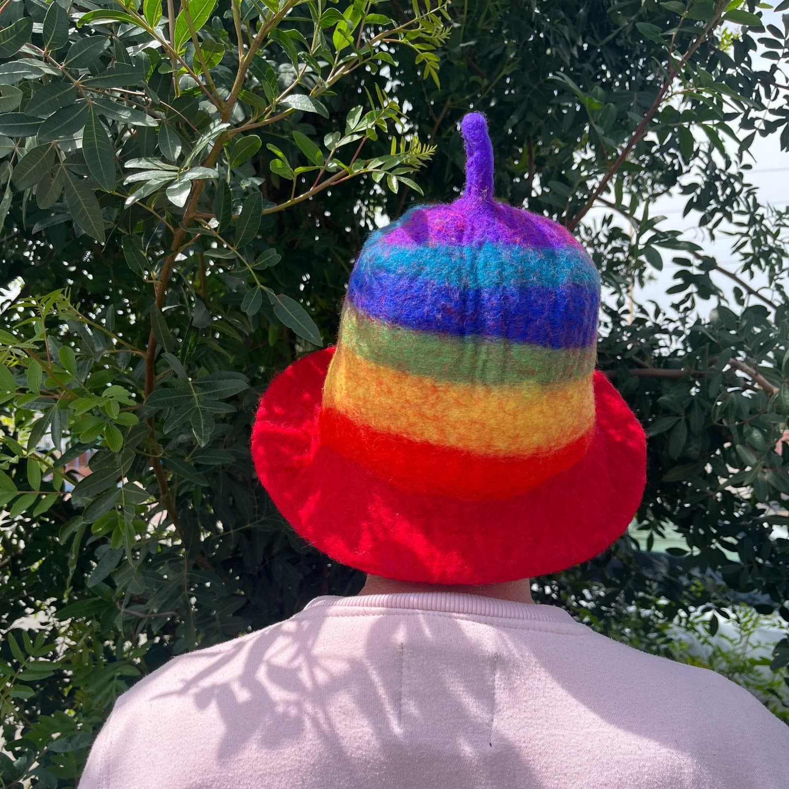 Felted wool bowl sauna hat