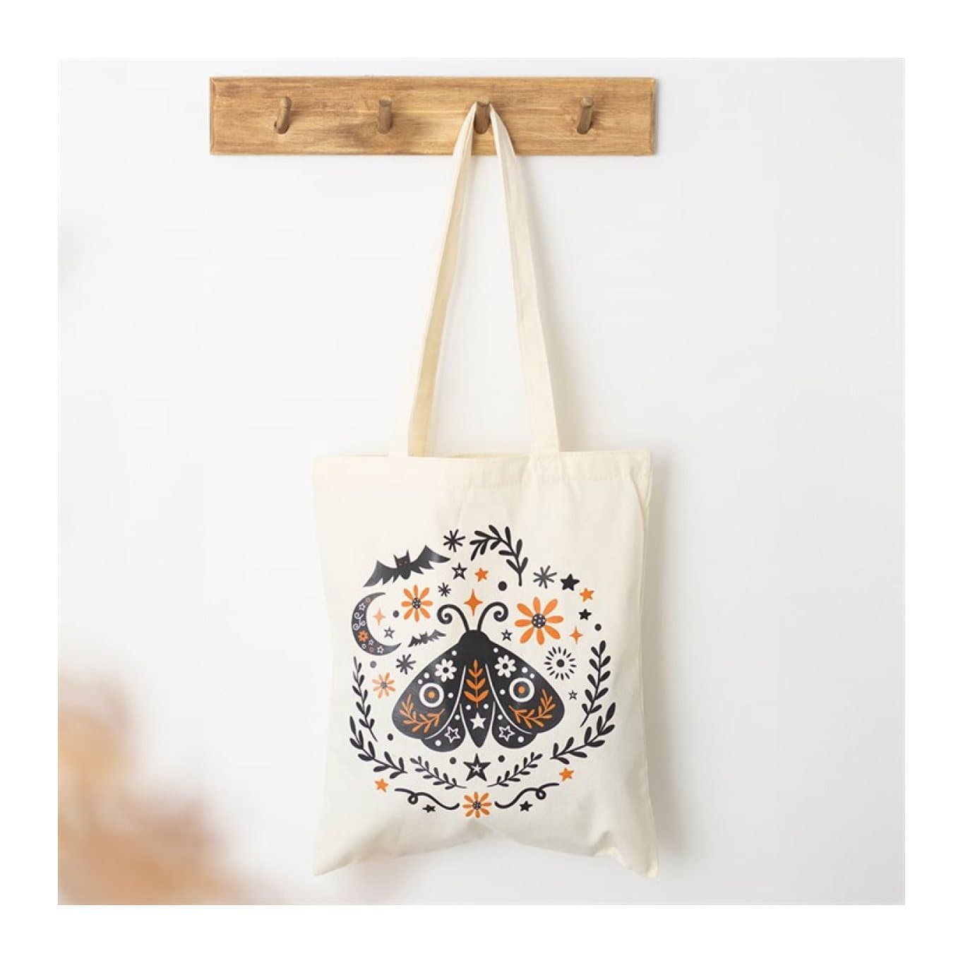 Folk Moth polycotton tote bag