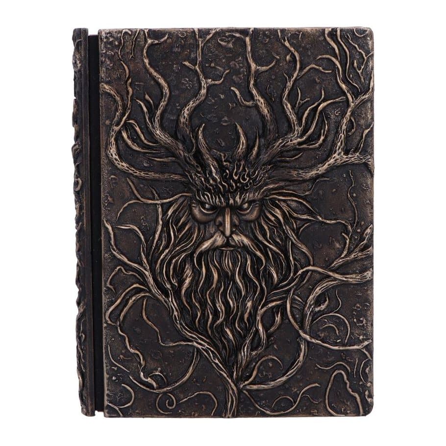 Forest Grimoire Journal with a bearded face and branches on the brown front cover