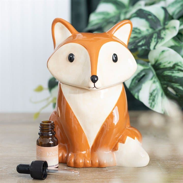 Ceramic fox-shaped oil burner