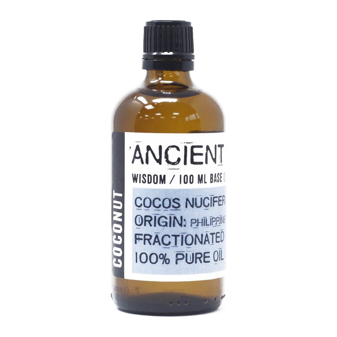 100 ml of fractionated coconut oil, clear to yellow liquid