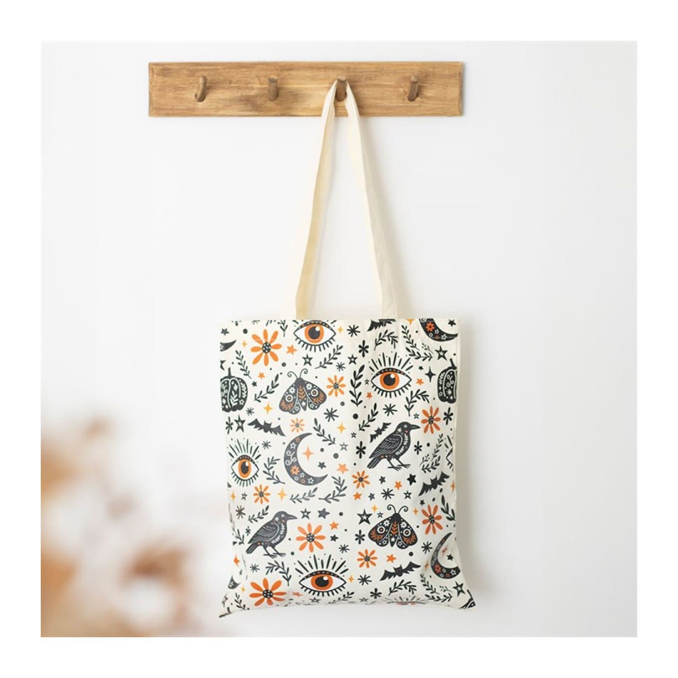 Frightful Folk print polycotton tote bag