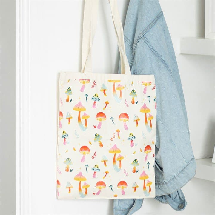 Funky Fungi mushroom tote bag