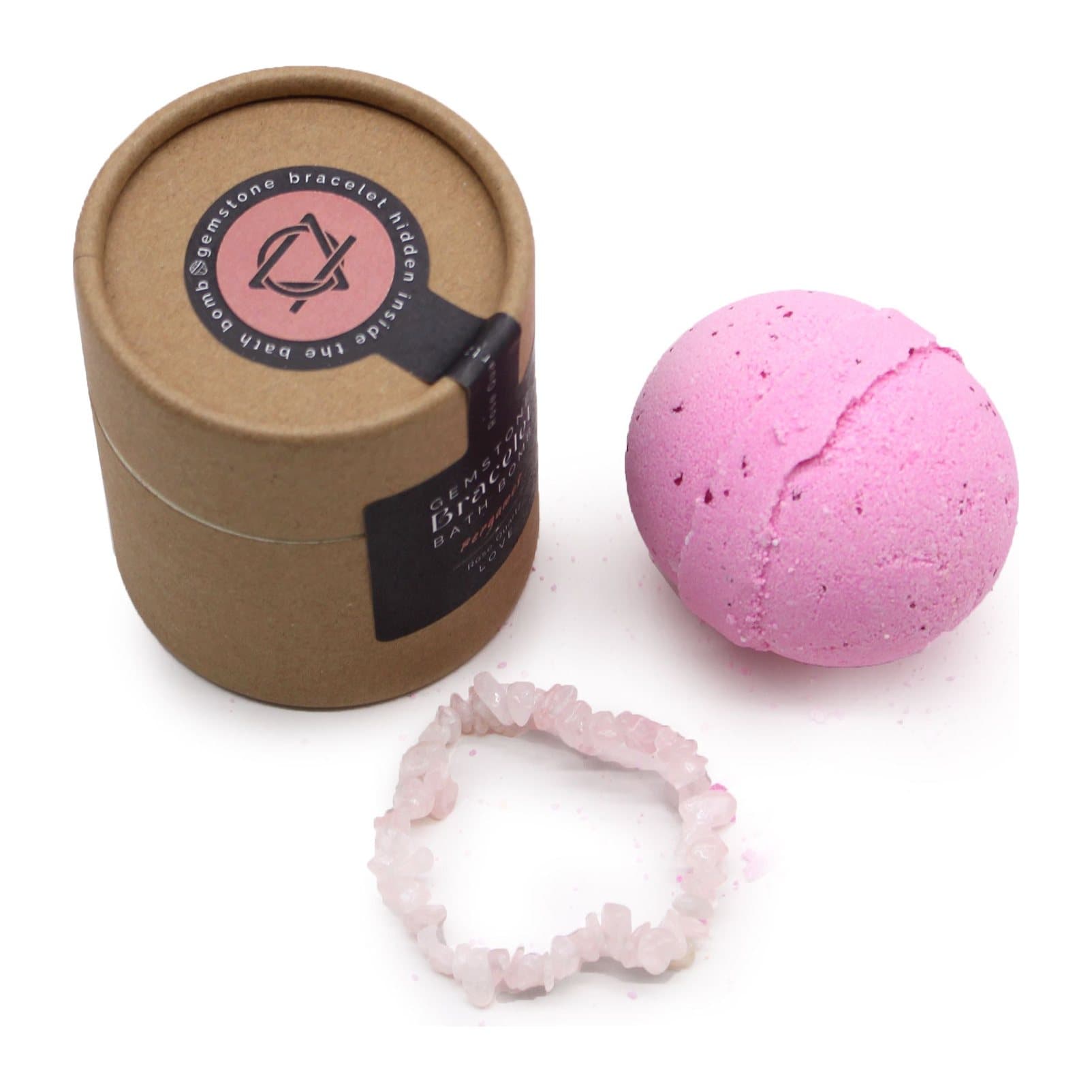 Bath bomb with a gemstone bracelet inside
