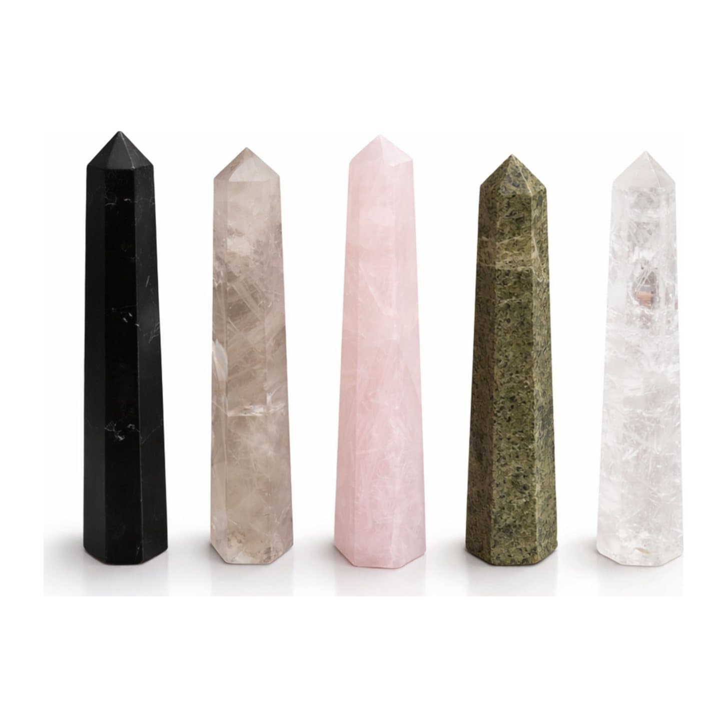 Six-sided gemstone obelisk point