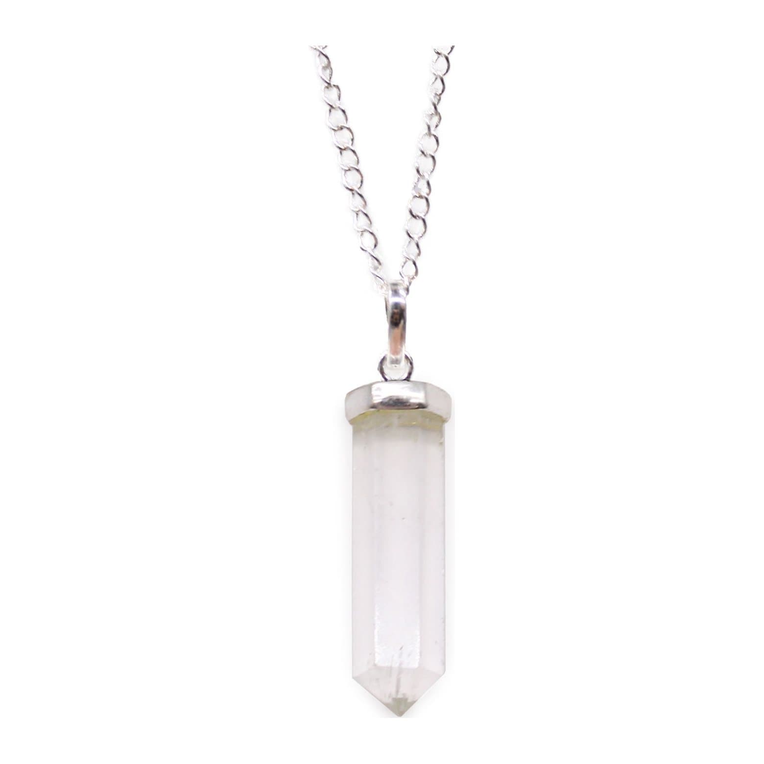 Gemstone point pendant on a chain