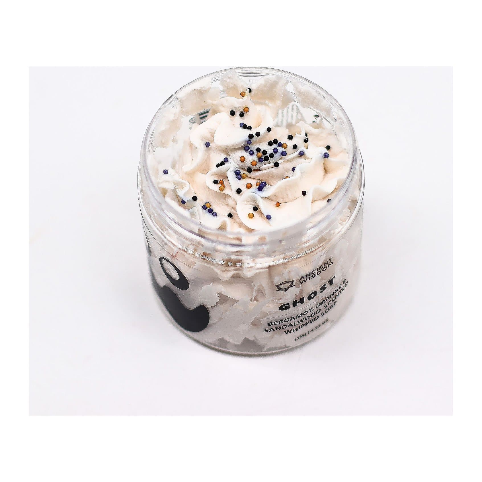 Ghost whipped soap, an airy white whipped soap for Halloween